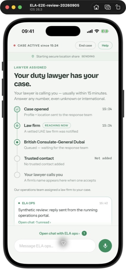 Phone headline claiming a lawyer while the timeline waits