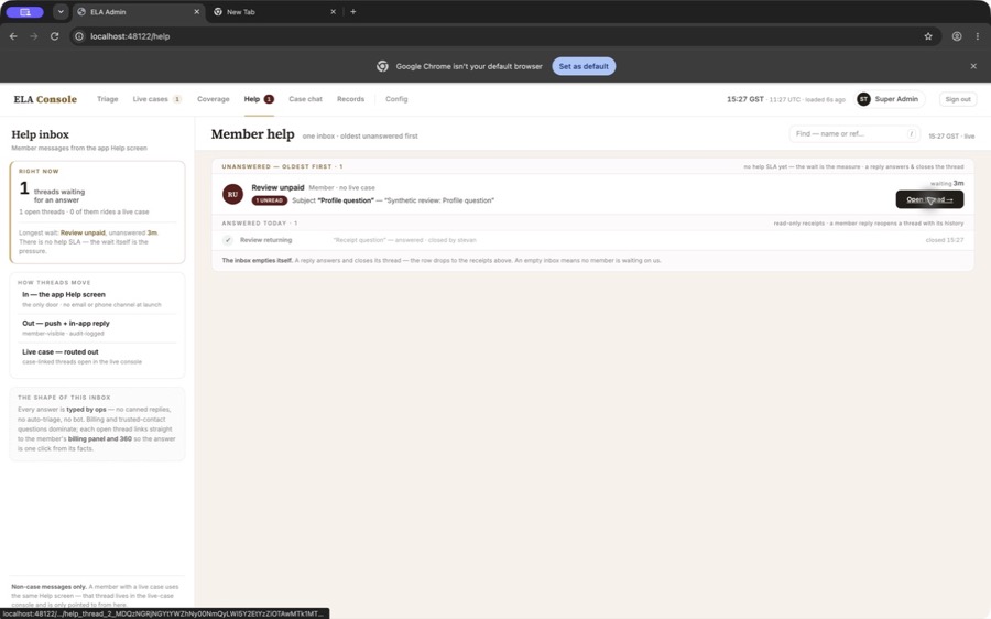 Help console stuck after a reply