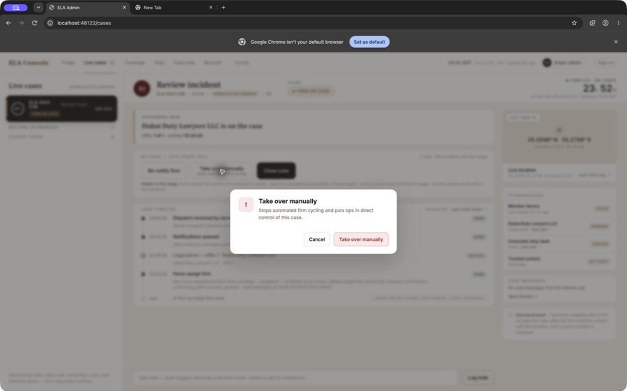 Confirmation dialog whose buttons were inert